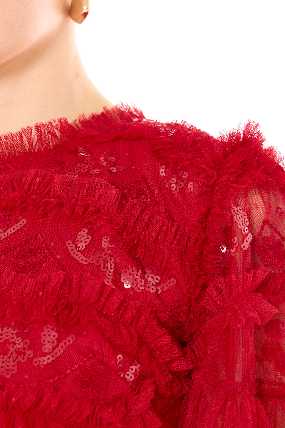 Embellished Lace Sequin Dress