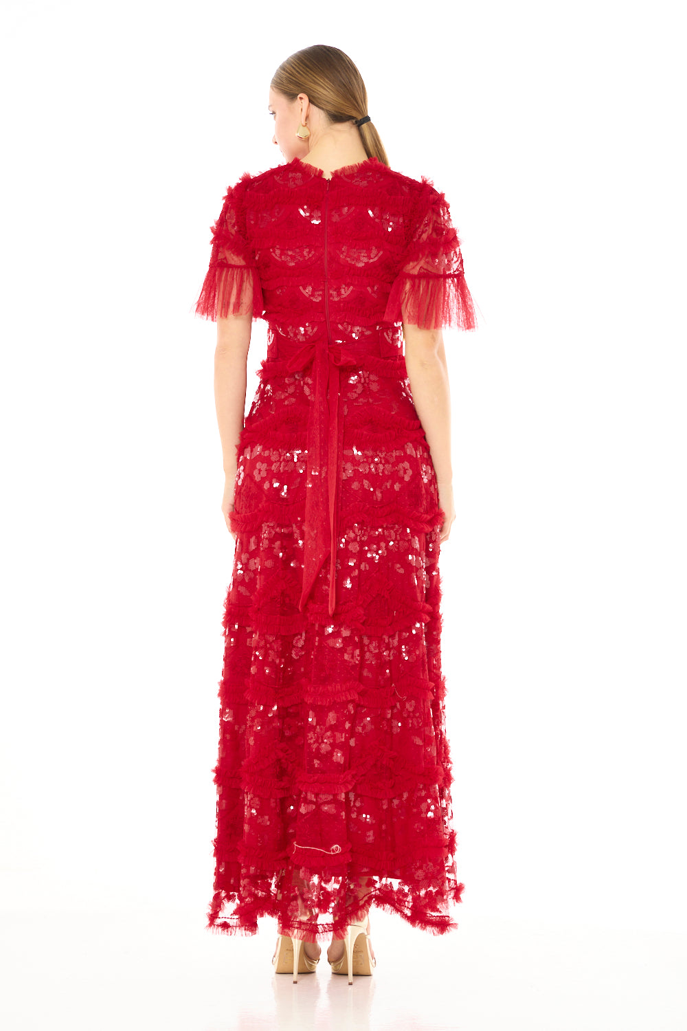 Embellished Lace Sequin Dress