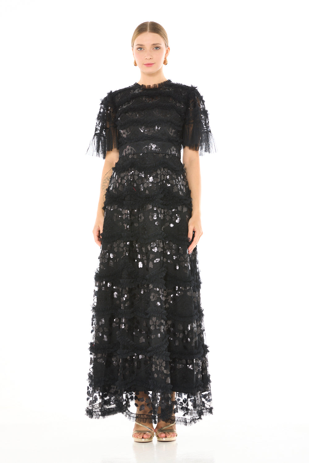 Embellished Lace Sequin Dress