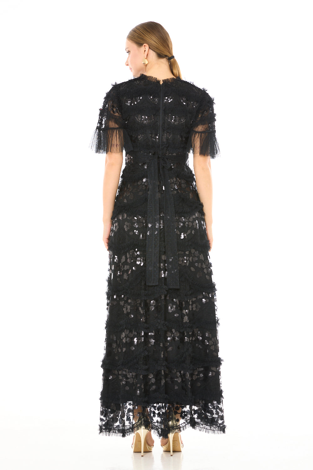 Embellished Lace Sequin Dress