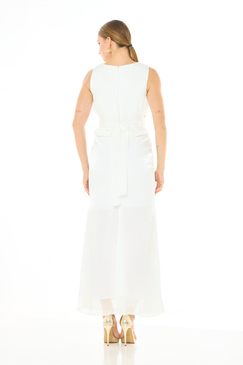 Embellished Floral Panel Evening Gown