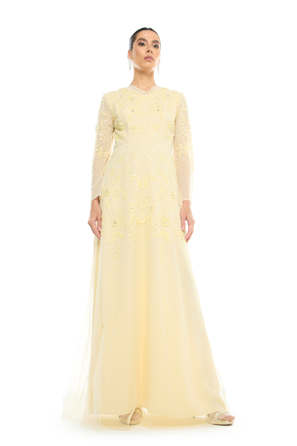 Illusion Neck Embellished Gown