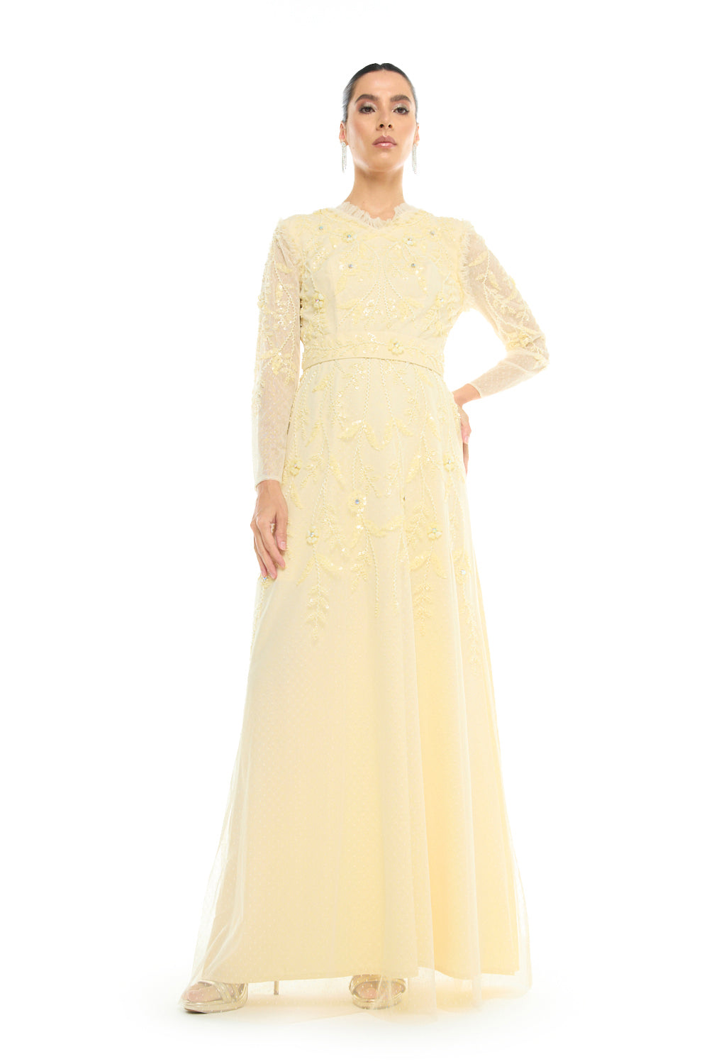 Illusion Neck Embellished Gown