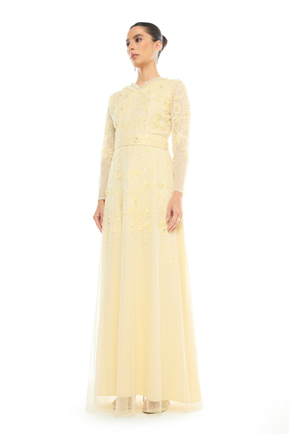 Illusion Neck Embellished Gown