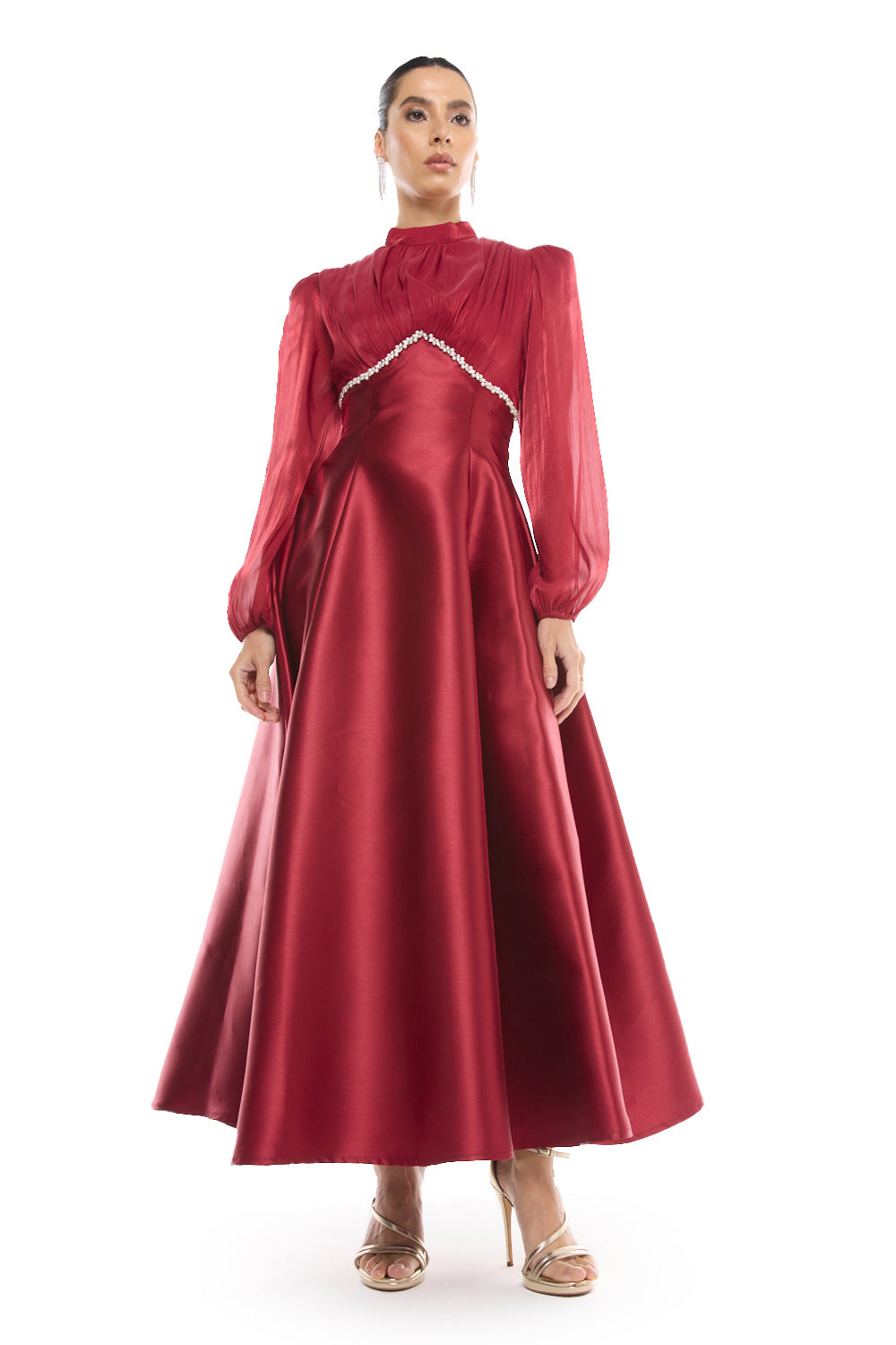 Beaded Empire Waist Gown