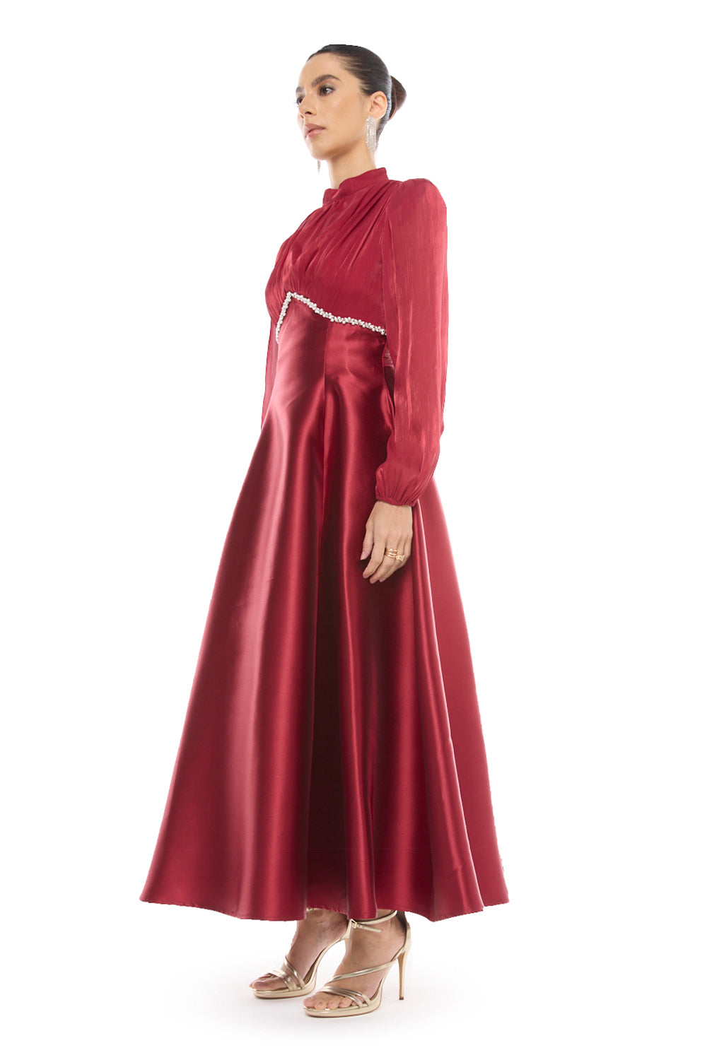 Beaded Empire Waist Gown