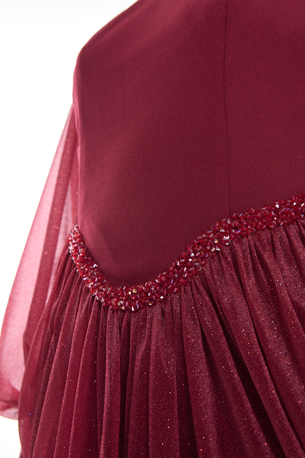 Beaded Waist Draped Gown