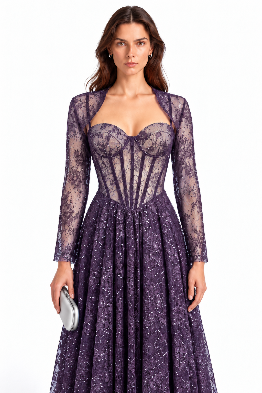 "Amara" Lace Corset Detachable Top Gown