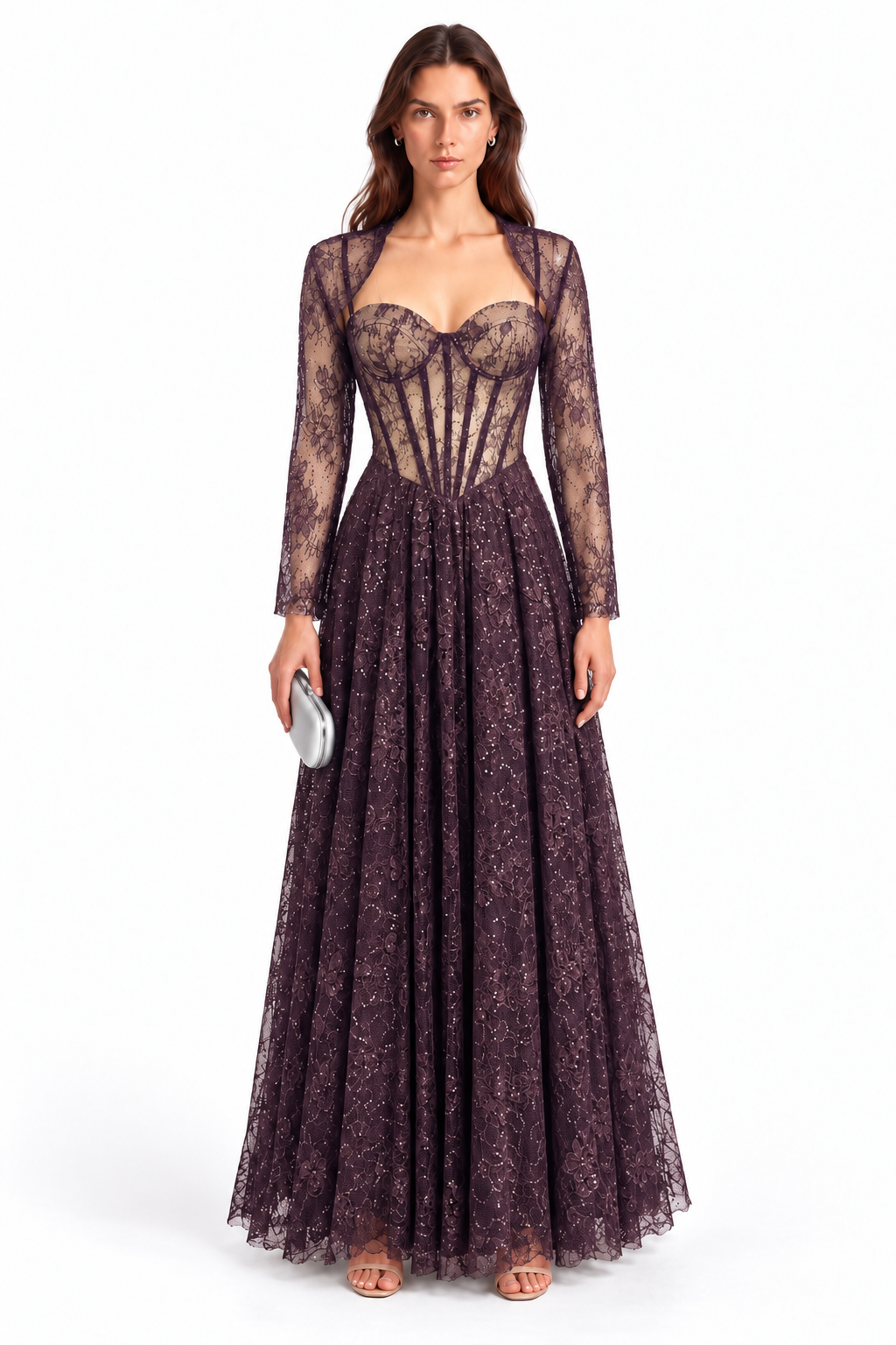 "Amara" Lace Corset Detachable Top Gown