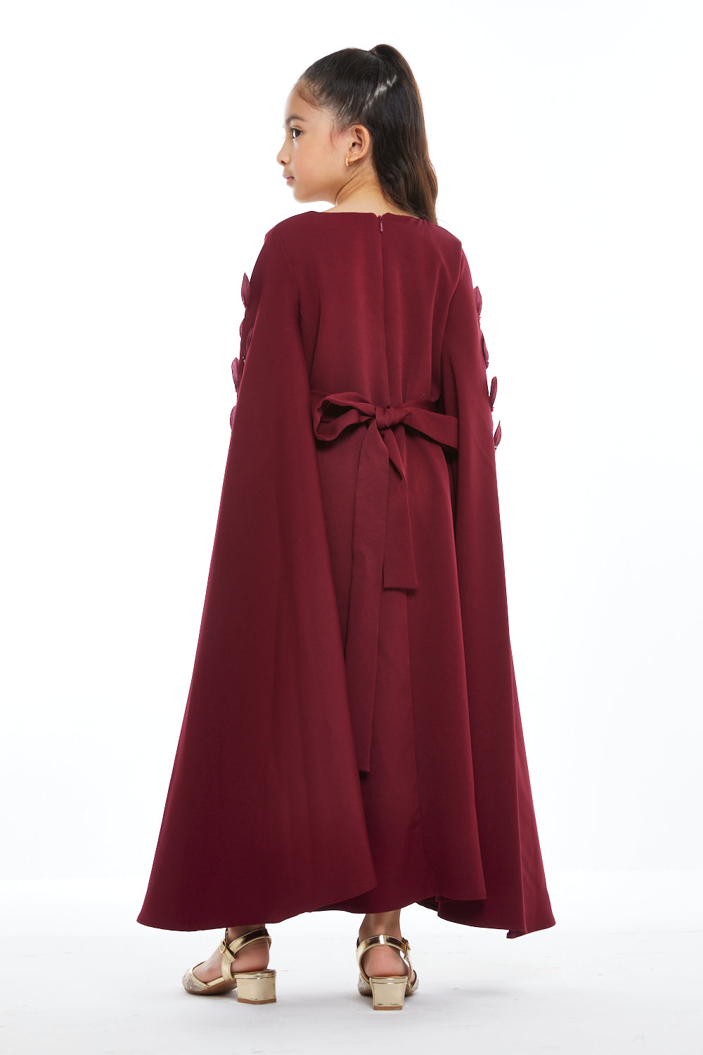 Petal Appliqués Cascade Cape Dress