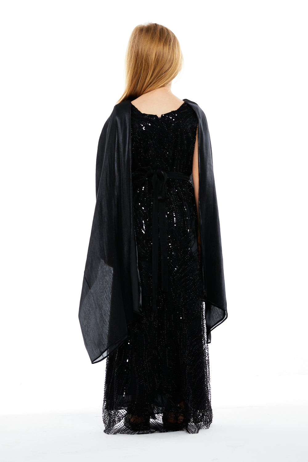 Crystal Cascade Cape Dress
