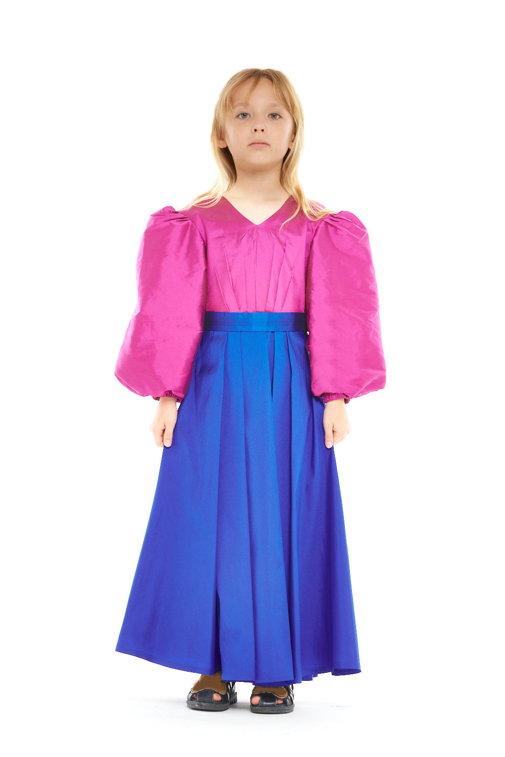 Duchess Sleeve Colorblock Gown
