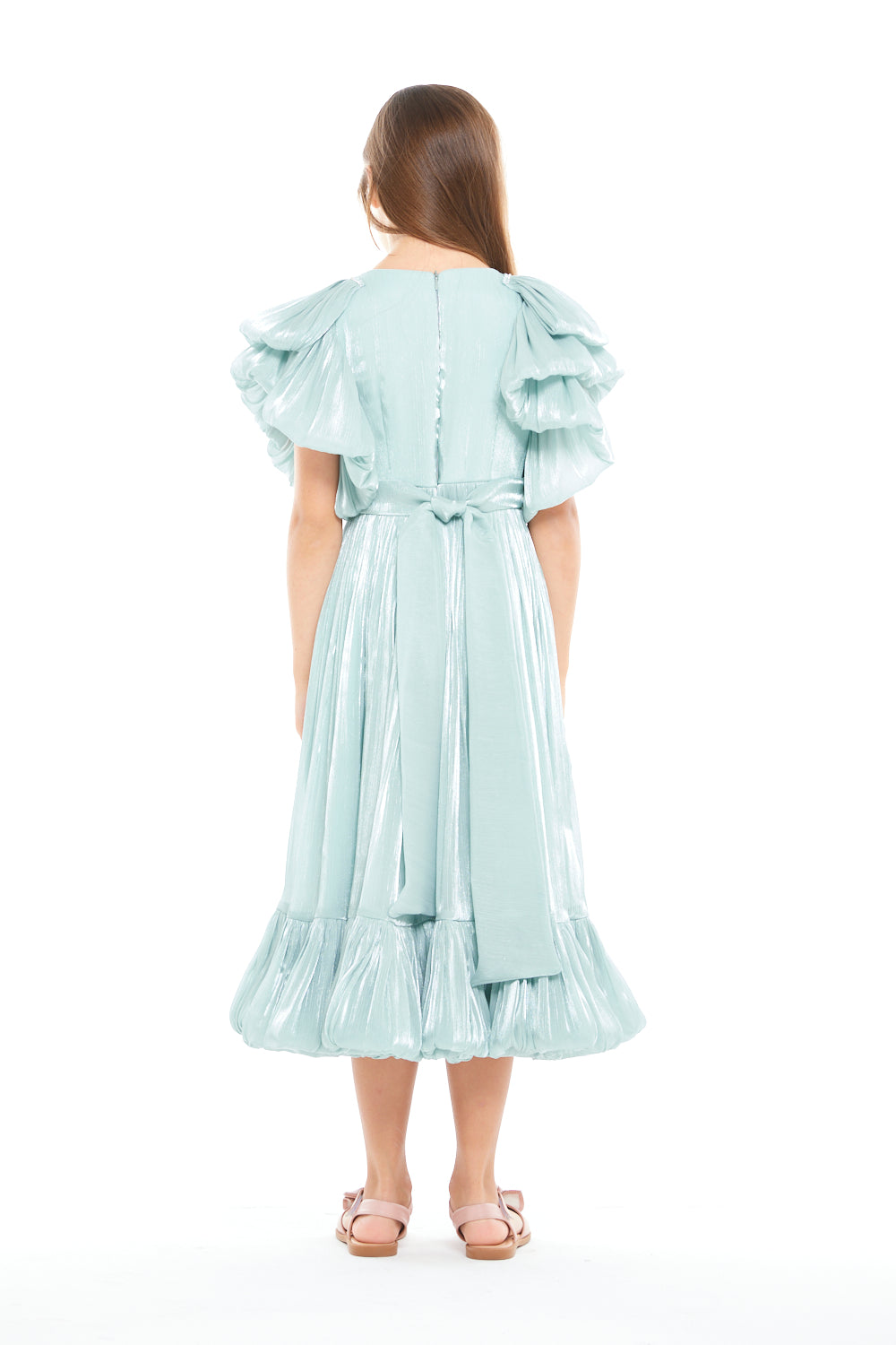 Ruffle Collar Shimmer Dress