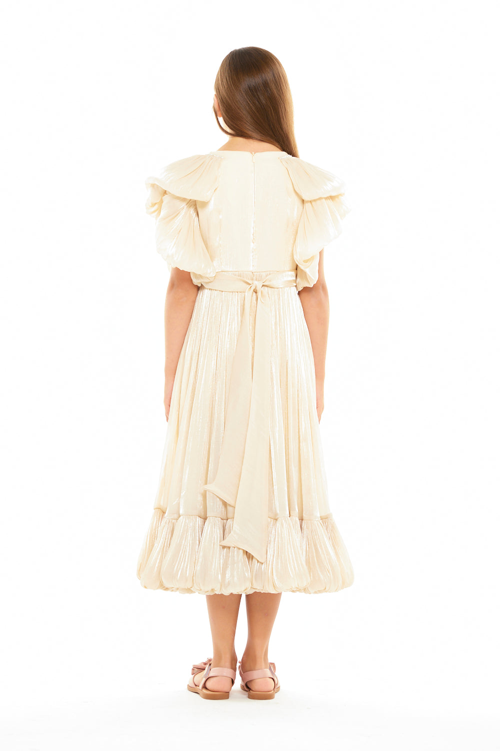 Ruffle Collar Shimmer Dress