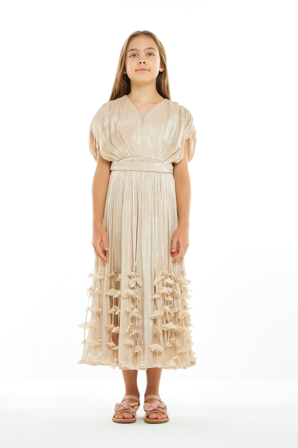 Falling Petals Pleated Dress