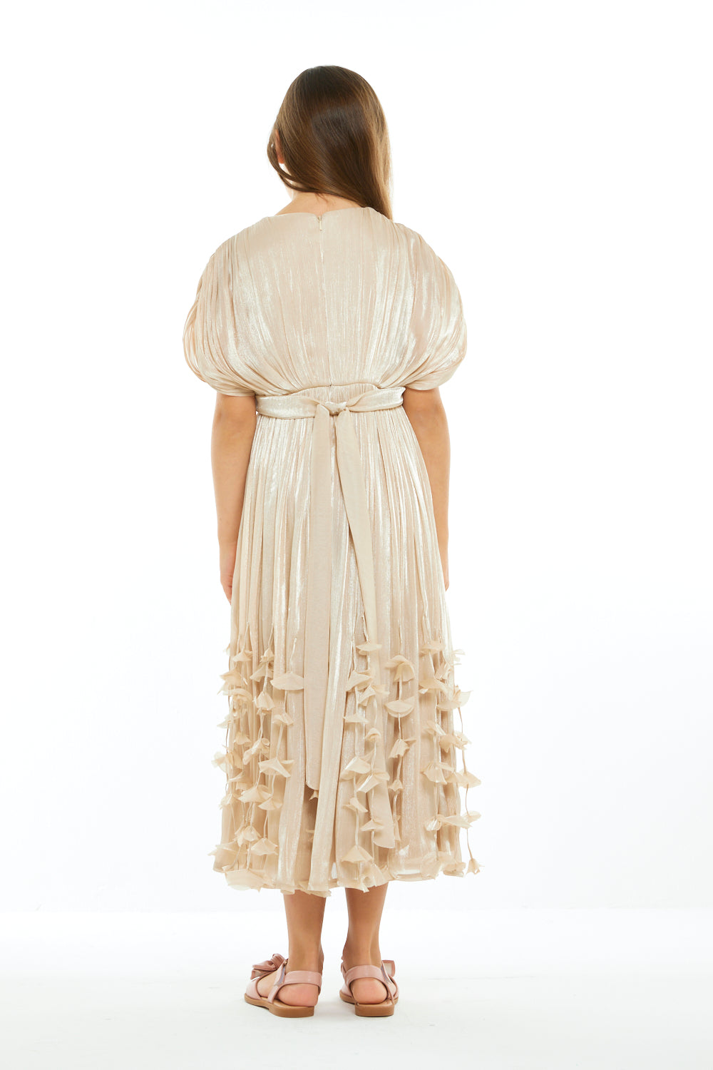 Falling Petals Pleated Dress