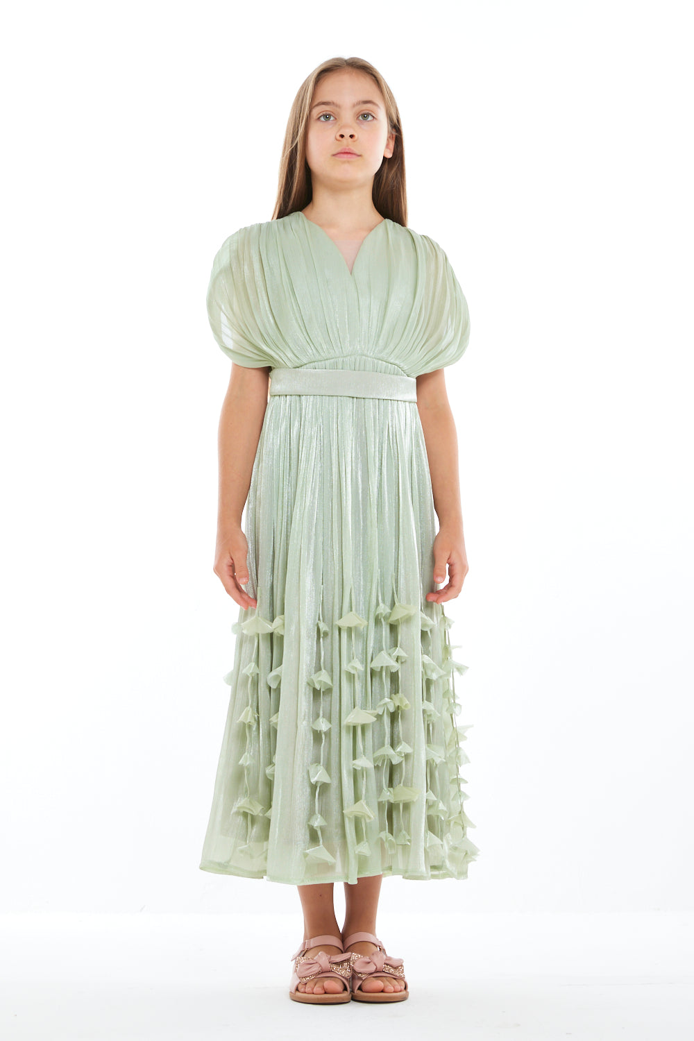 Falling Petals Pleated Dress