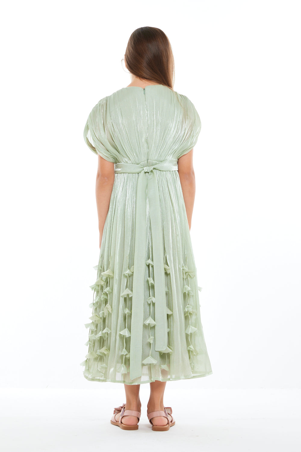 Falling Petals Pleated Dress