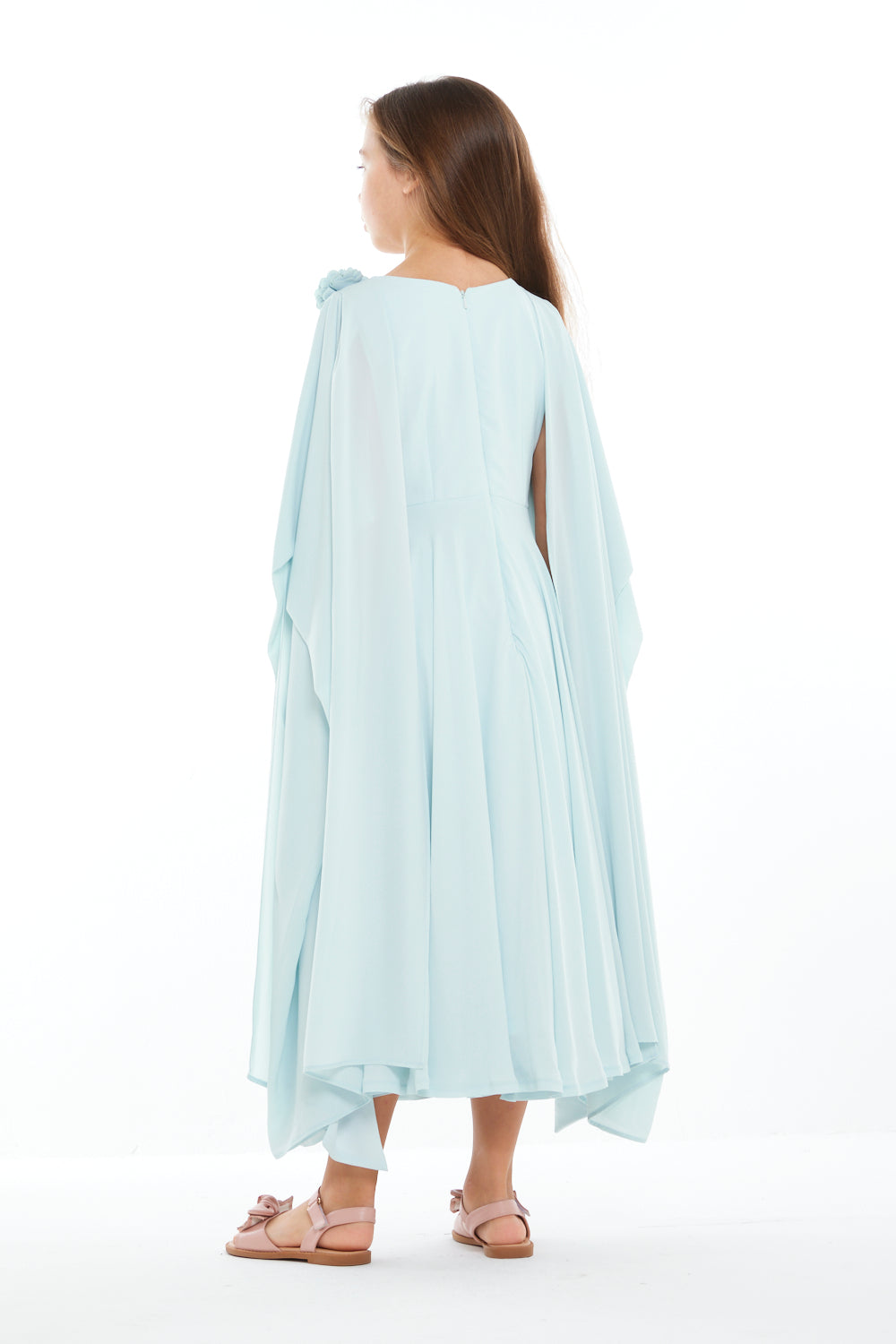 Floral Cape Sleeve Dress