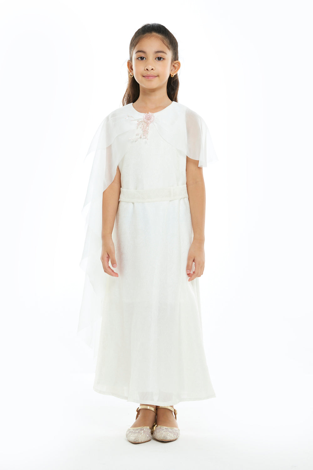 Ivory Whisper Cape Dress