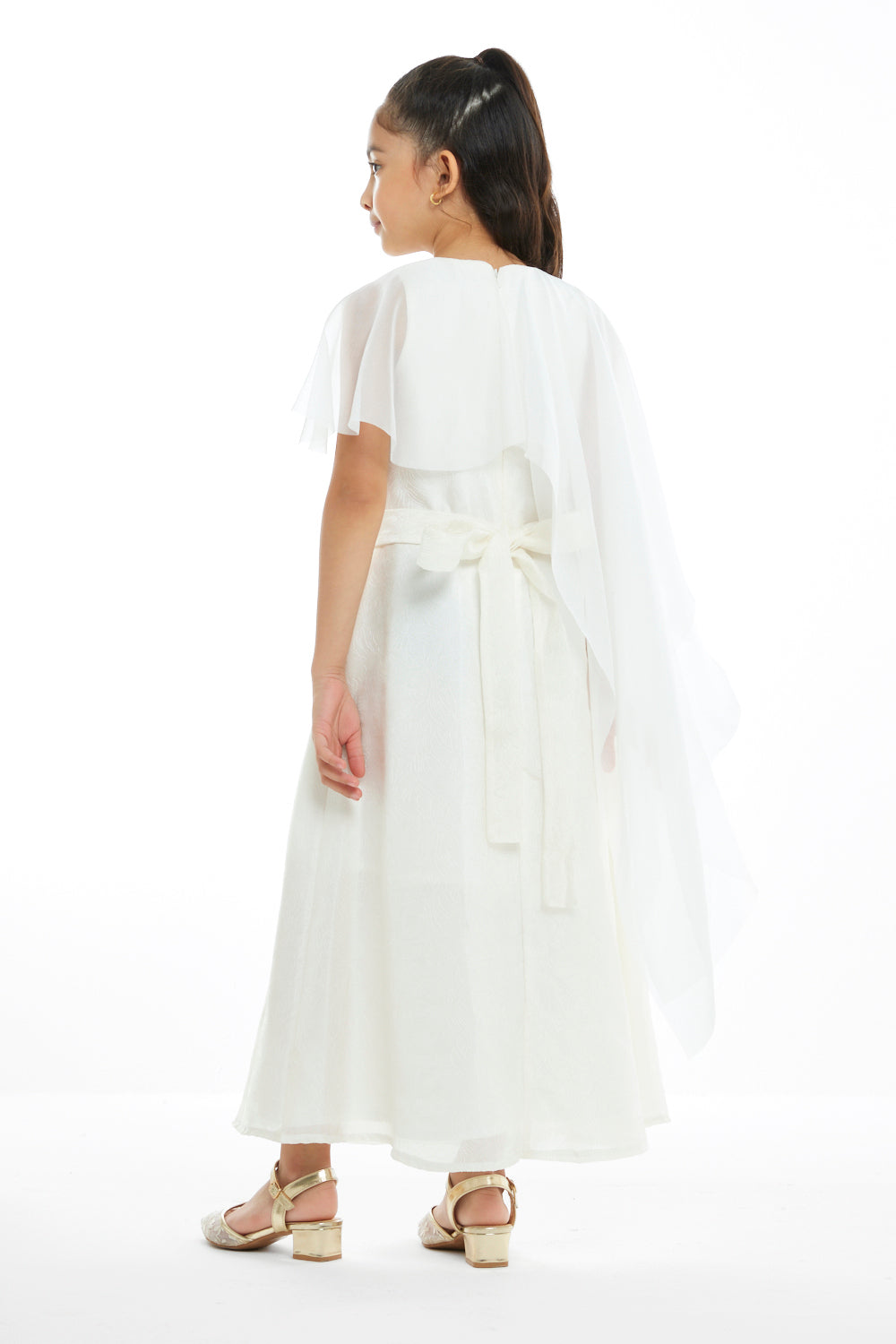 Ivory Whisper Cape Dress