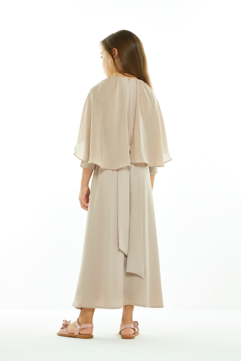 Midnight Sapphire Cape Dress