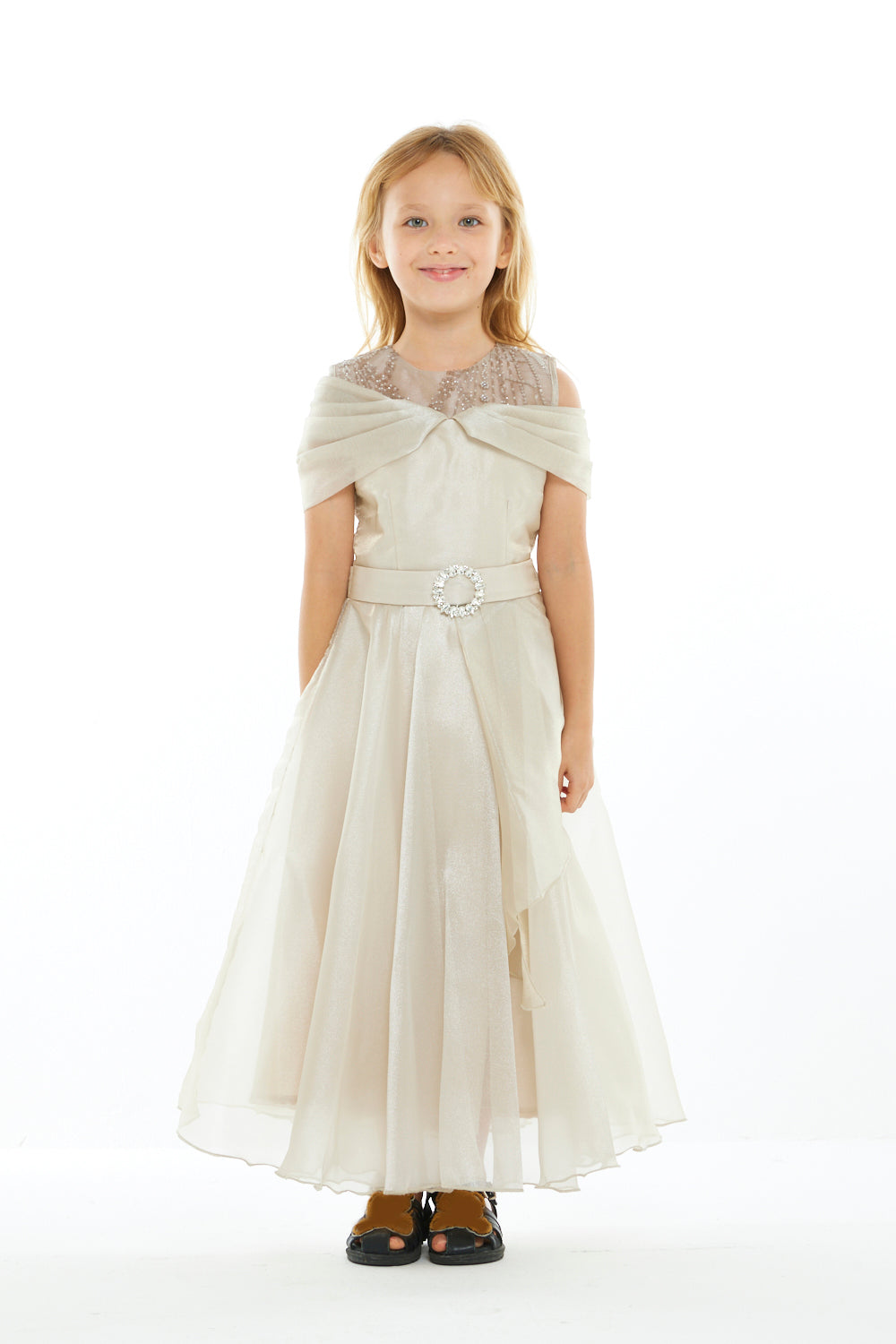 Crystal Halo Off-Shoulder Dress