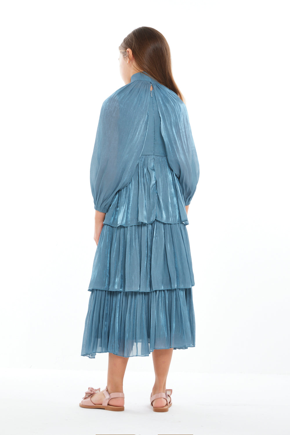 Lustre Cape Tiered Dress