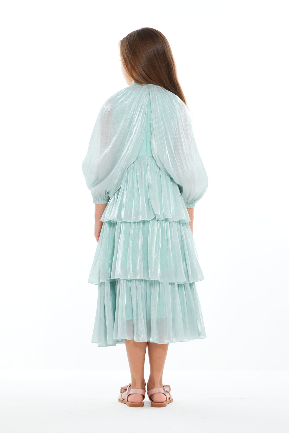Lustre Cape Tiered Dress