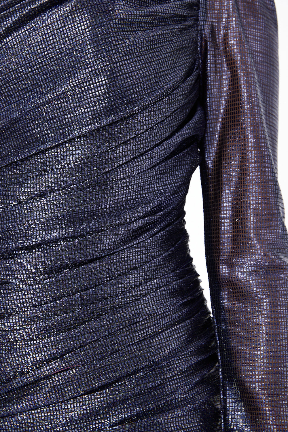 Asymmetric Ruched Column Gown