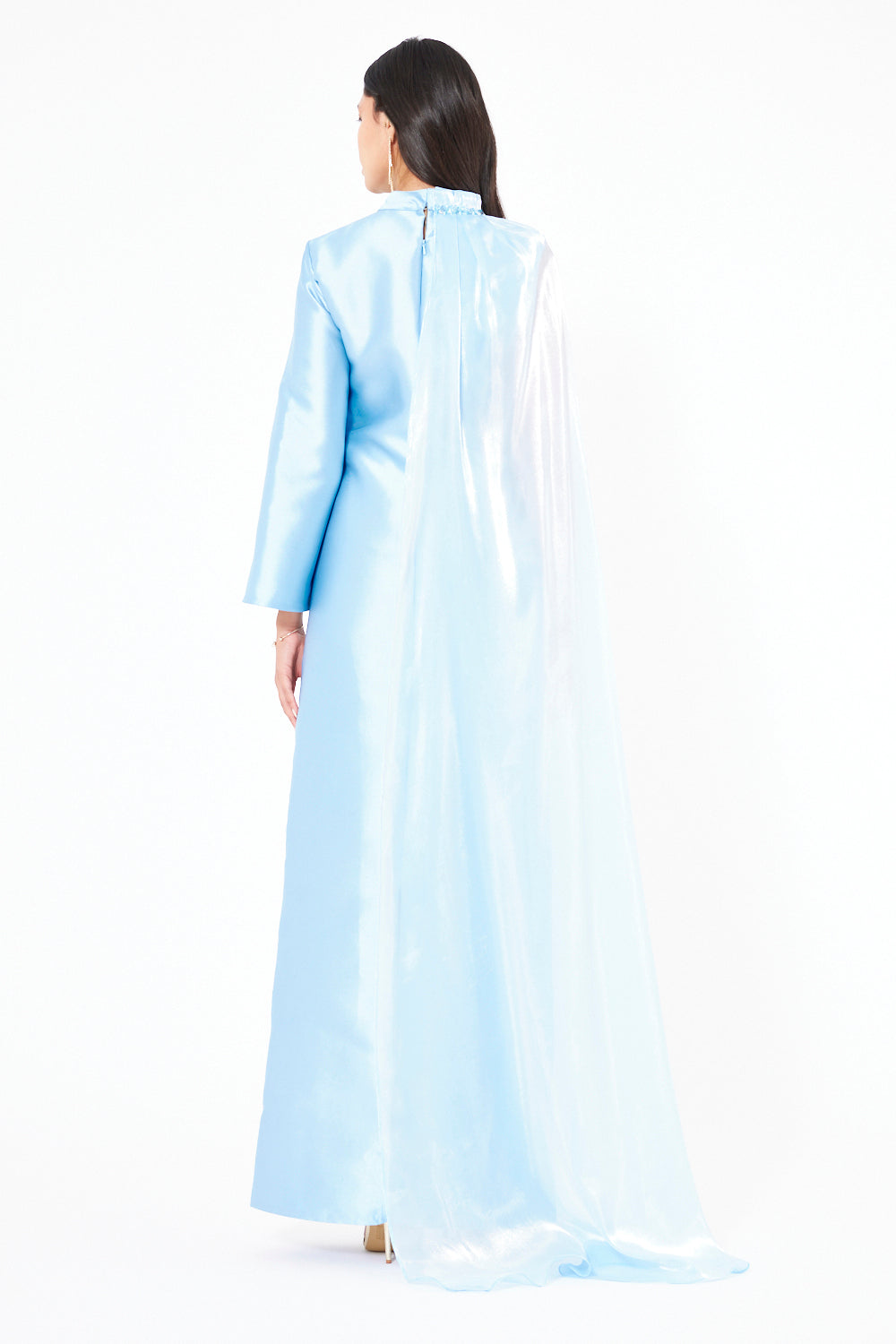 High Neck Cape Panel Gown