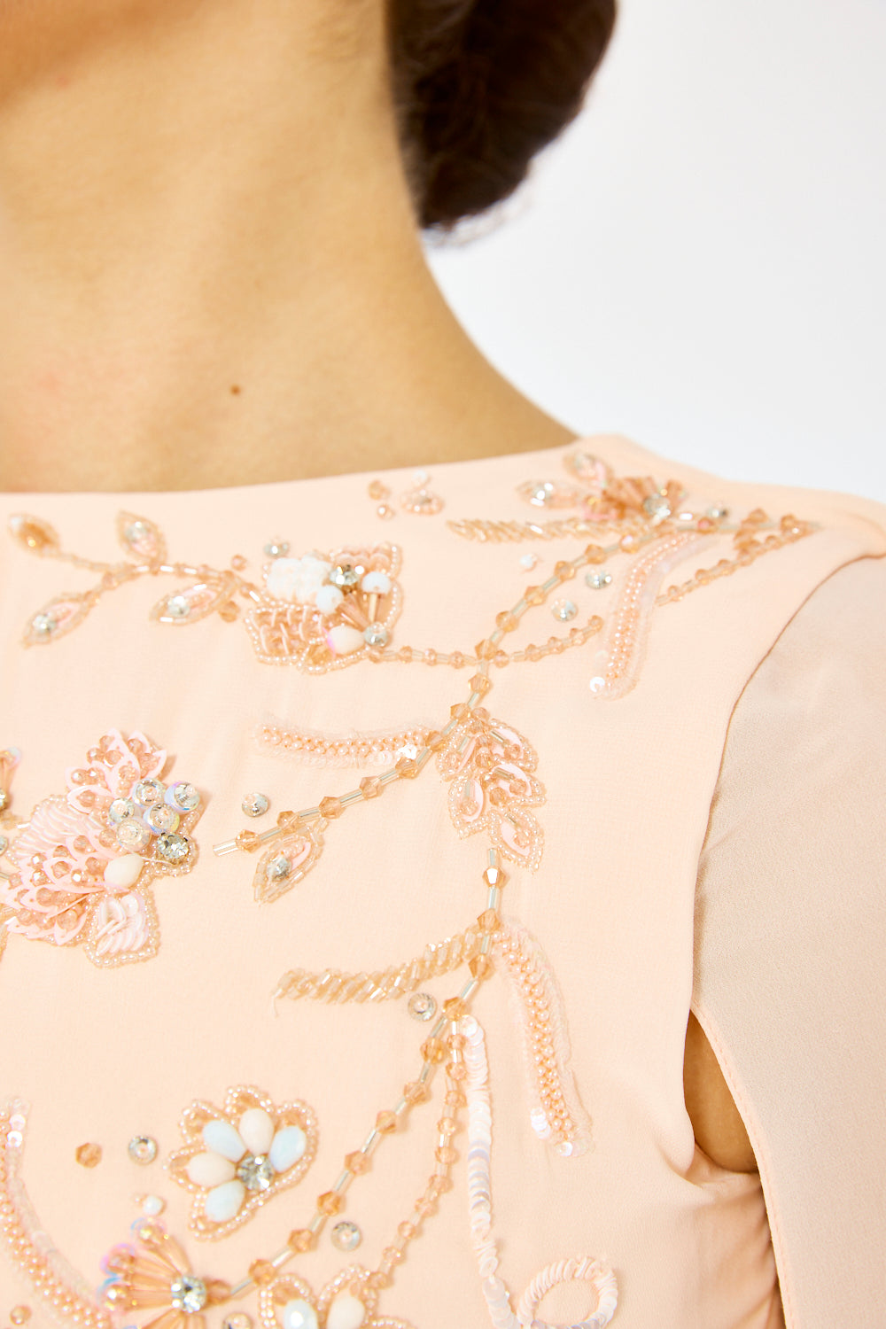 Embellished One-Shoulder Cape Gown