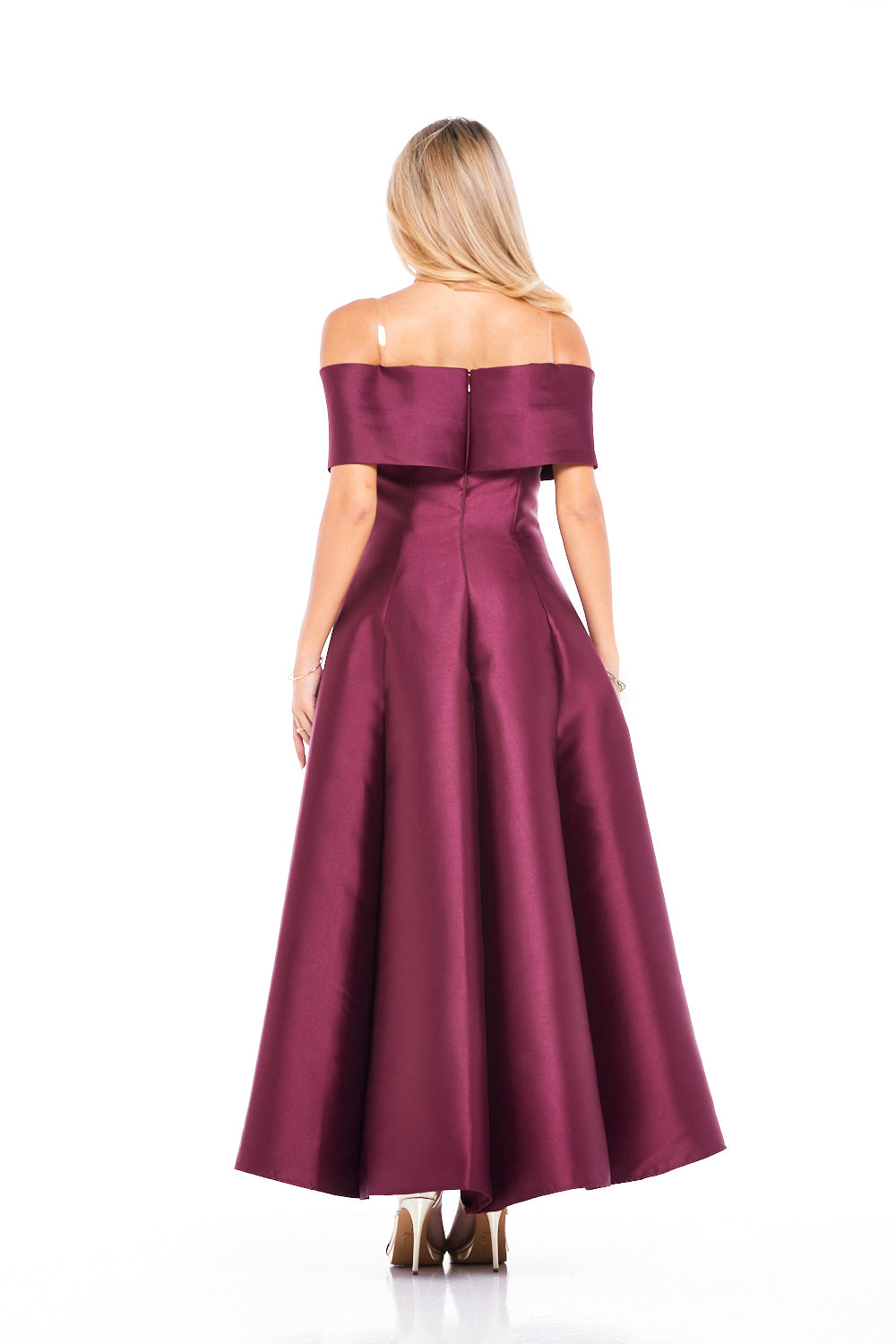Sculpted Bow Front Evening Gown