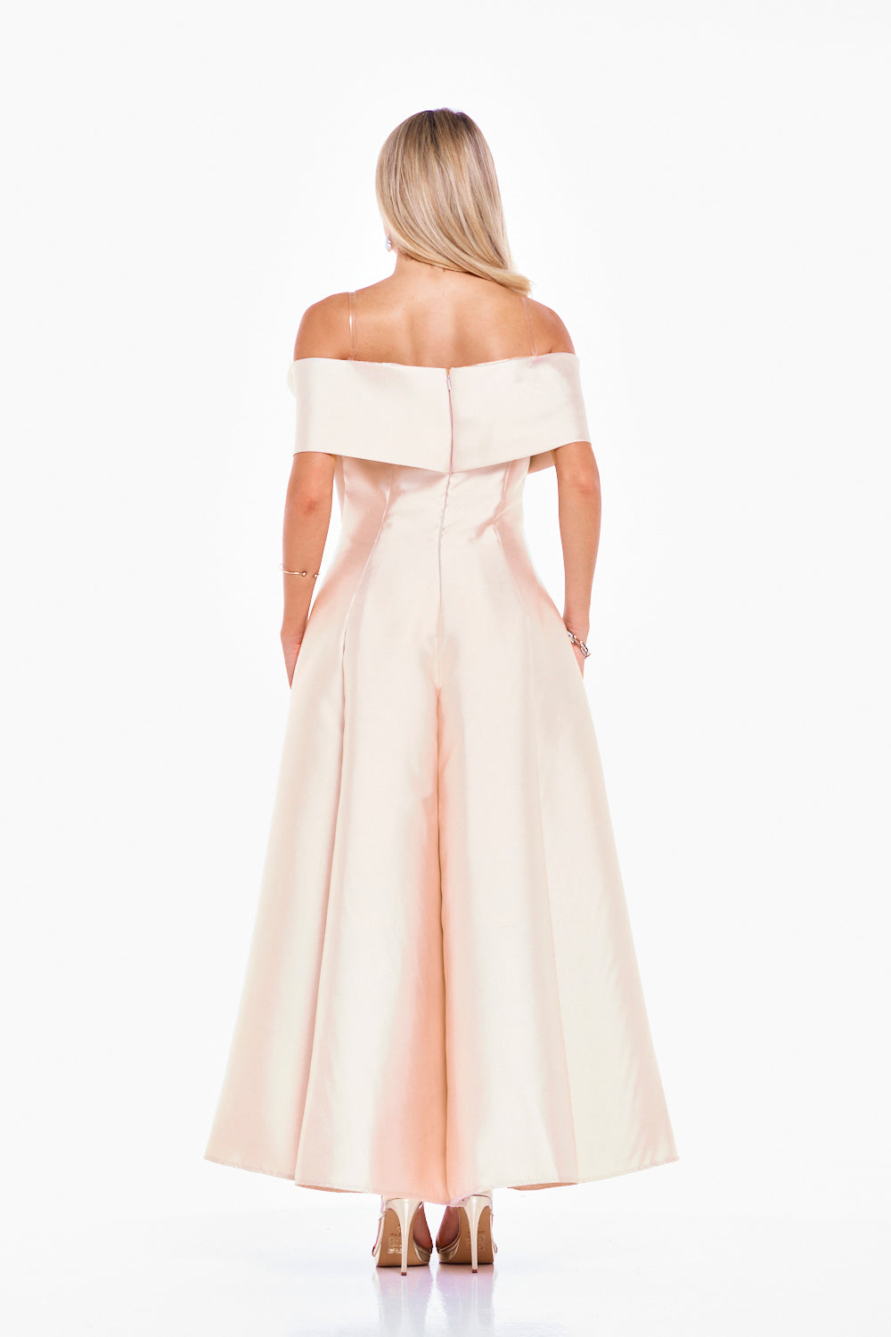 Sculpted Bow Front Evening Gown