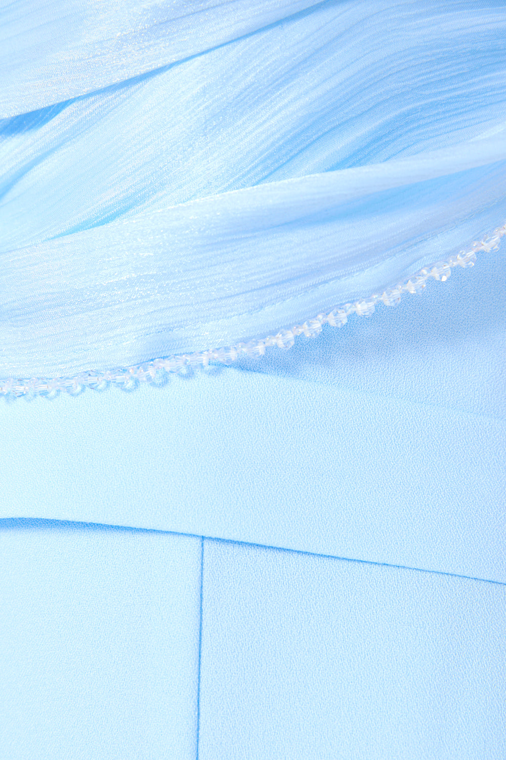 Draped Off-Shoulder Panel Gown