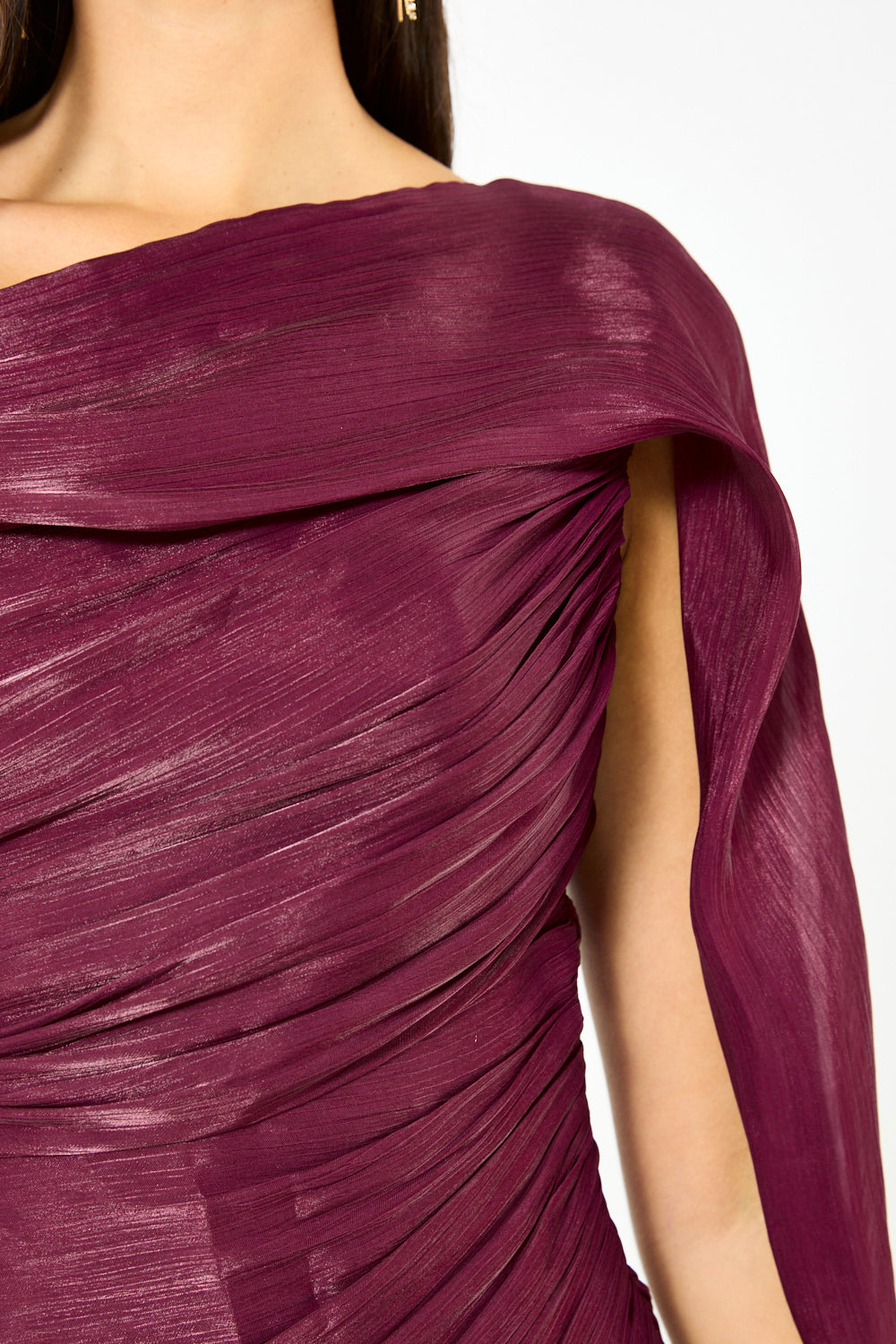 Liquid Sheen One-Shoulder Gown