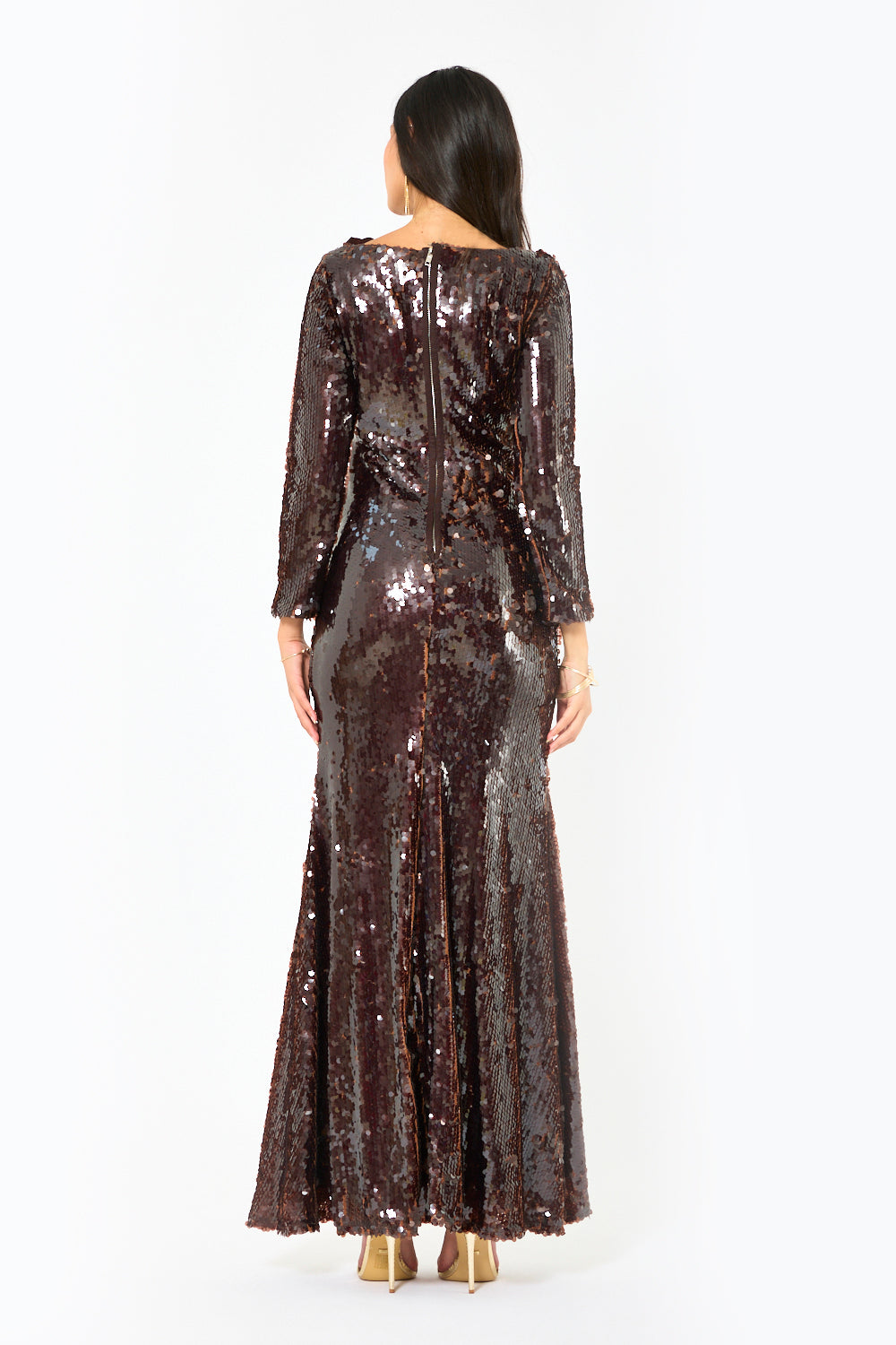 Sequin Dress with Floral Accent