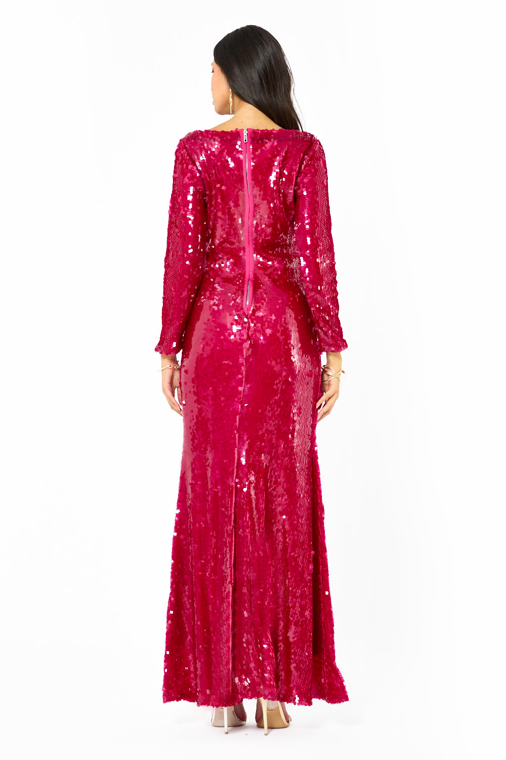 Sequin Dress with Floral Accent