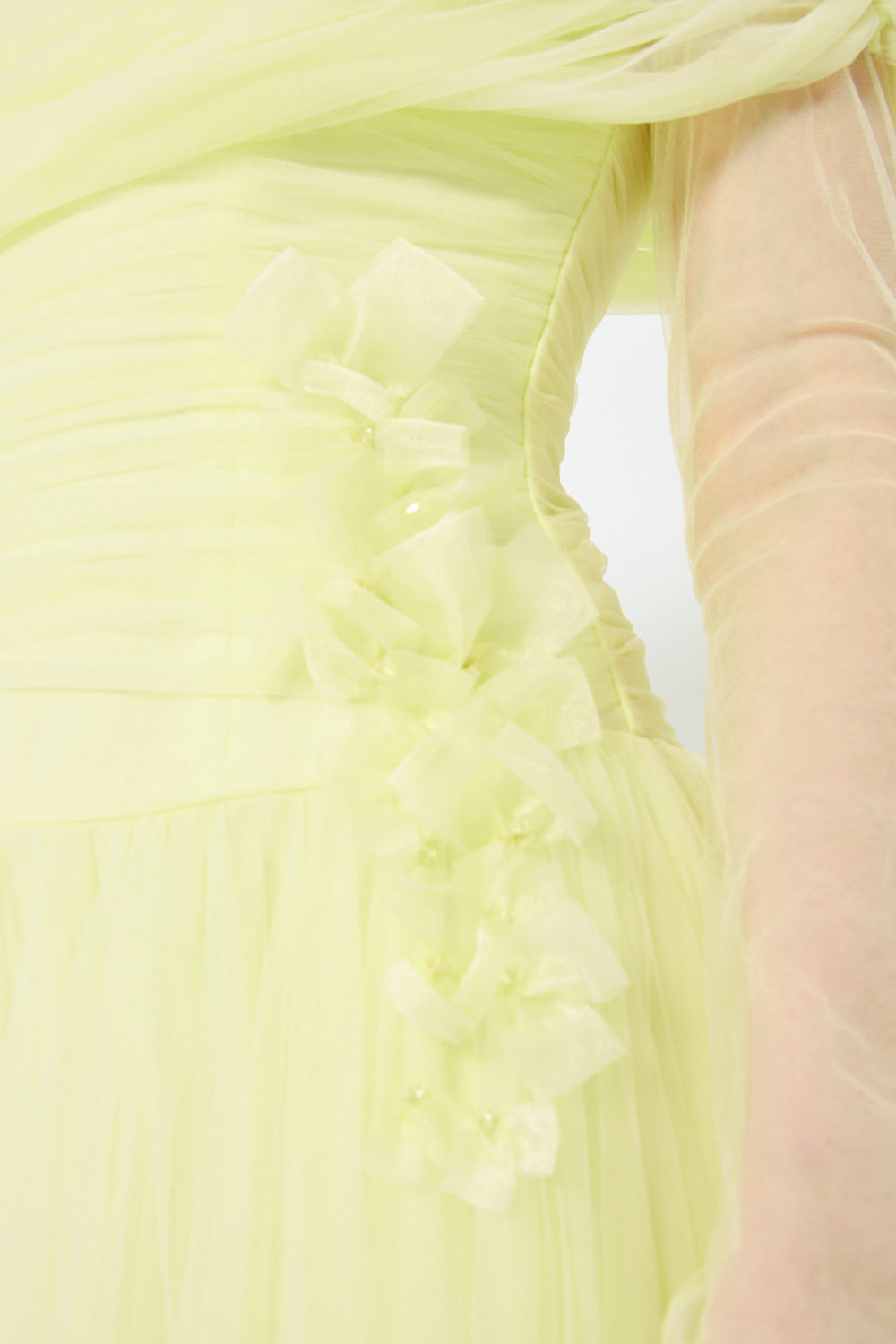 Off-Shoulder Draped Yoke Gown