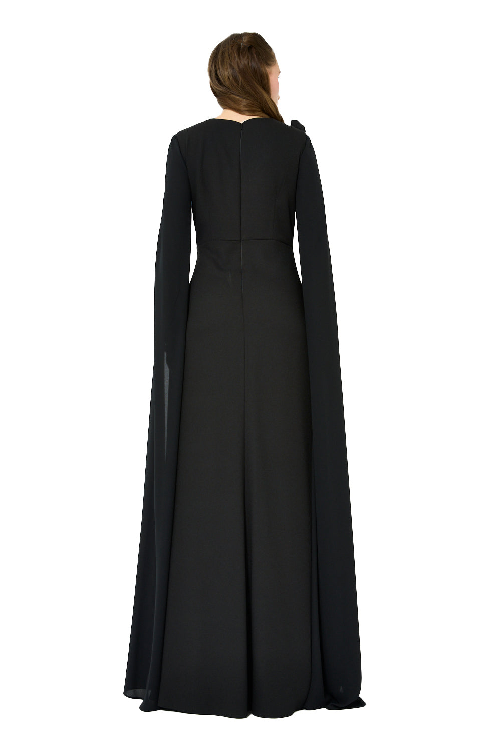 Floral Shoulder Cape Gown