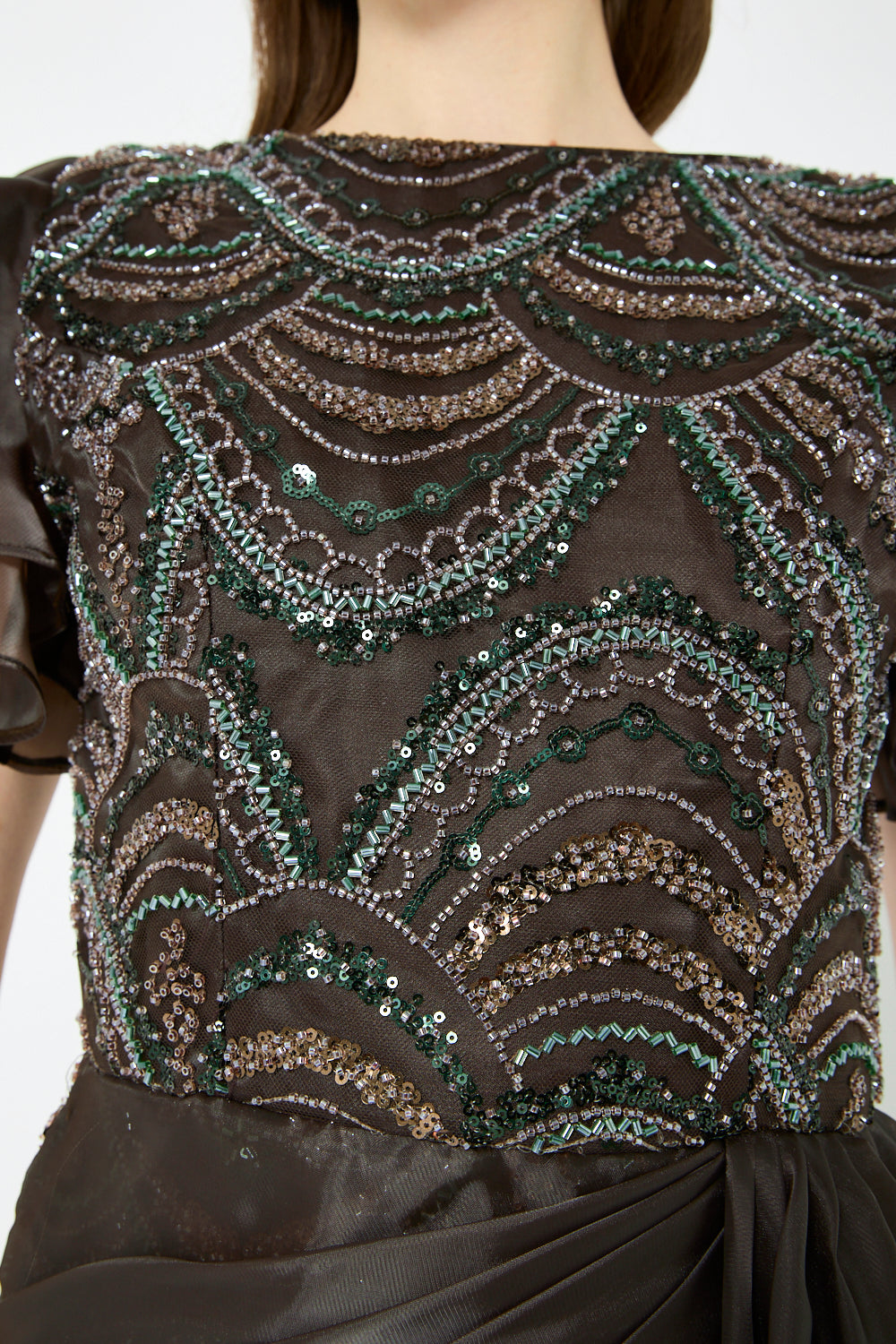 Layered Sleeve Drape Gown