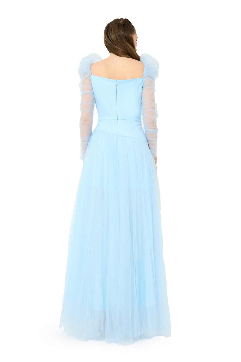 Draped Waist Pleated Gown