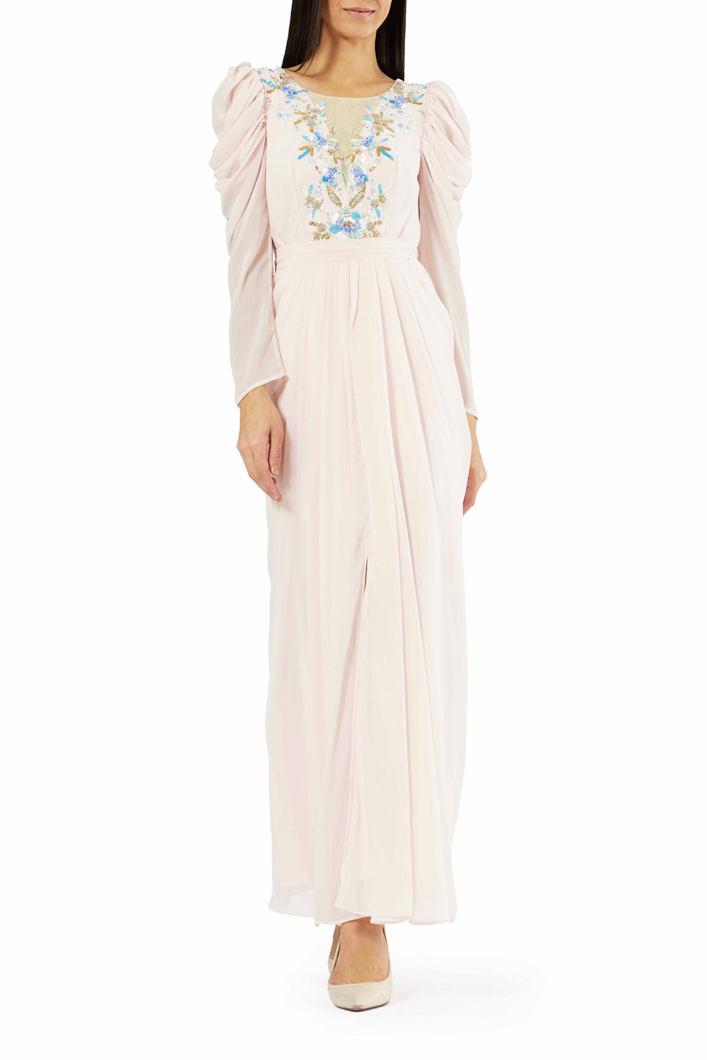 Gathered Cowl Sleeve Vine Dress
