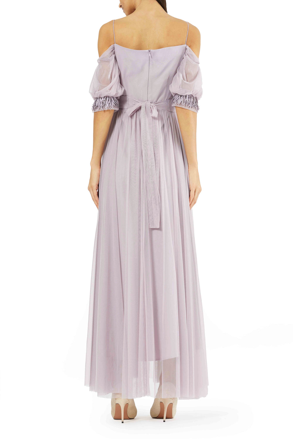 Soft Drape Cold-Shoulder Gown