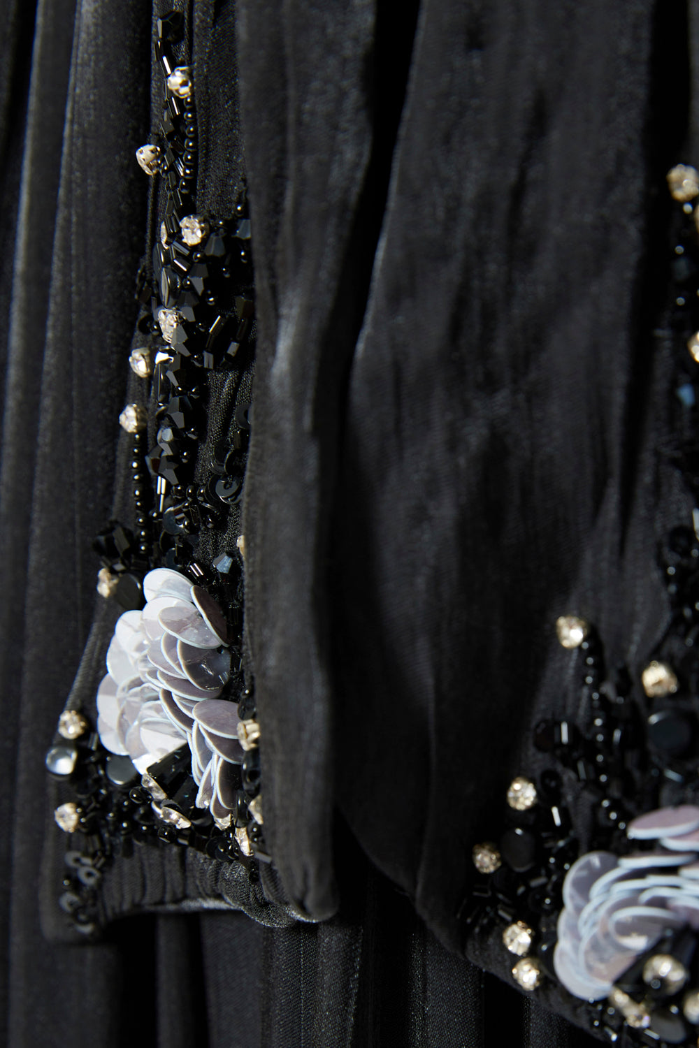 Tiered Pleated Tie-Neck Dress