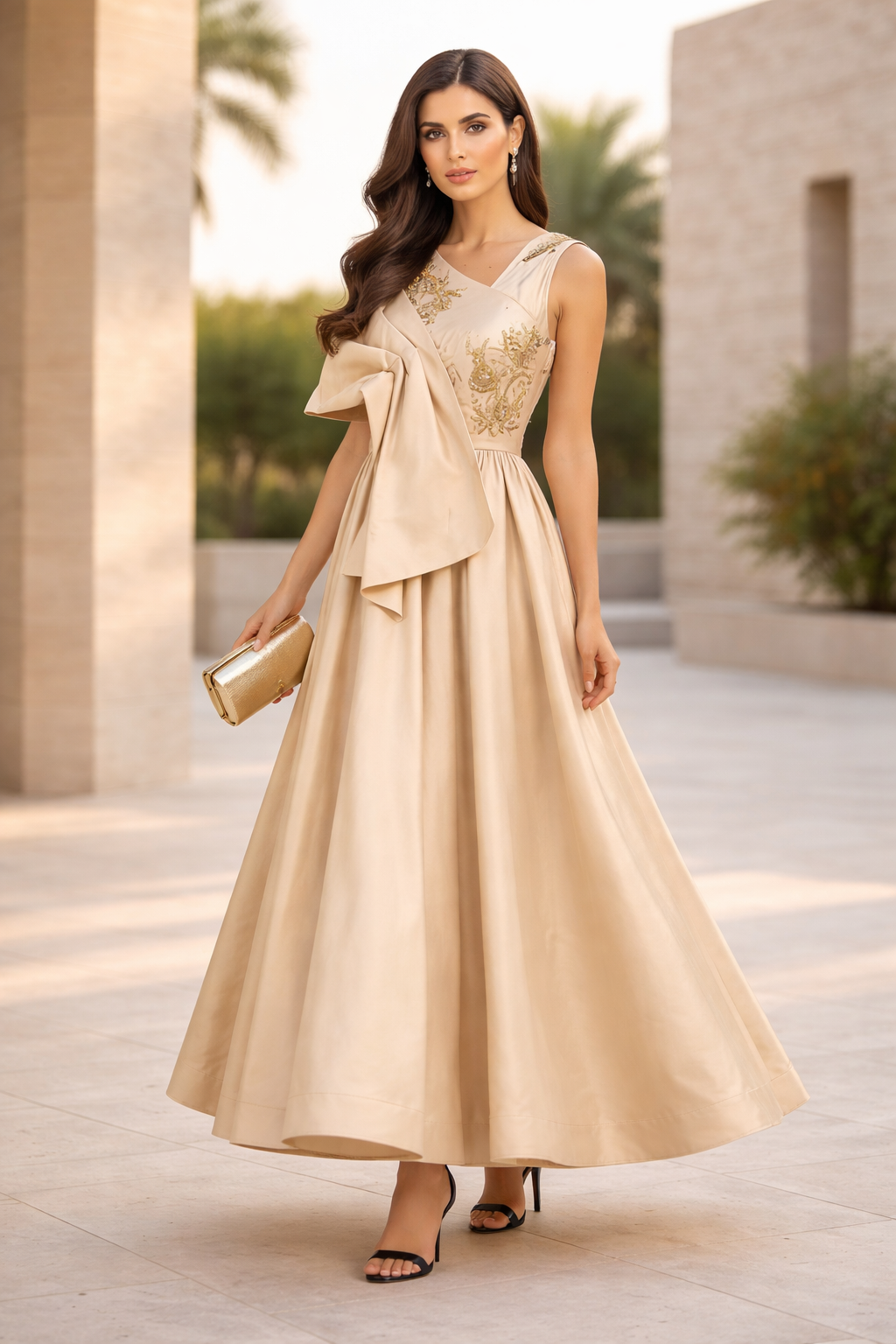 Oversized Bow Evening Gown