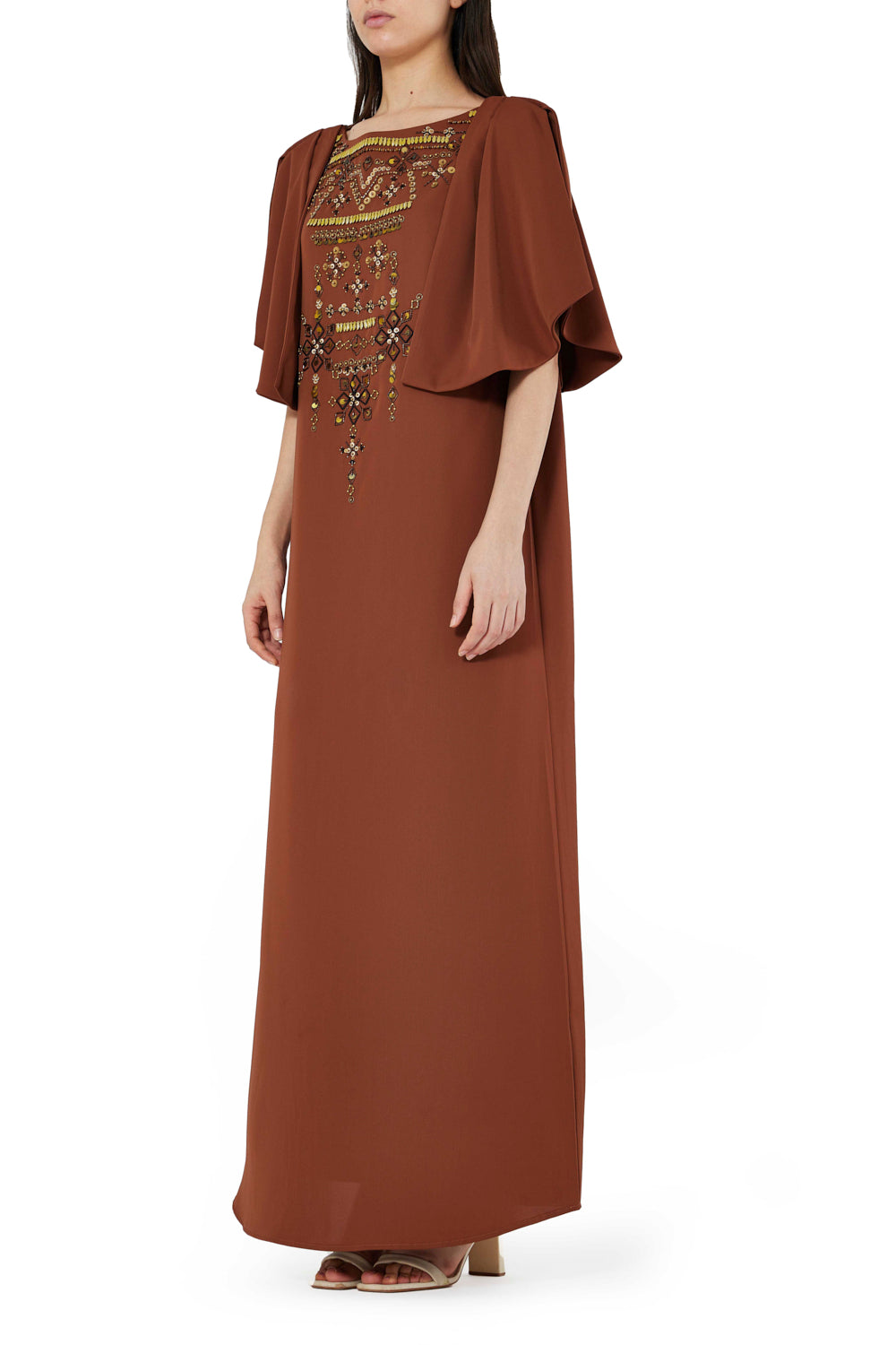 Layered Cape Belted Dress