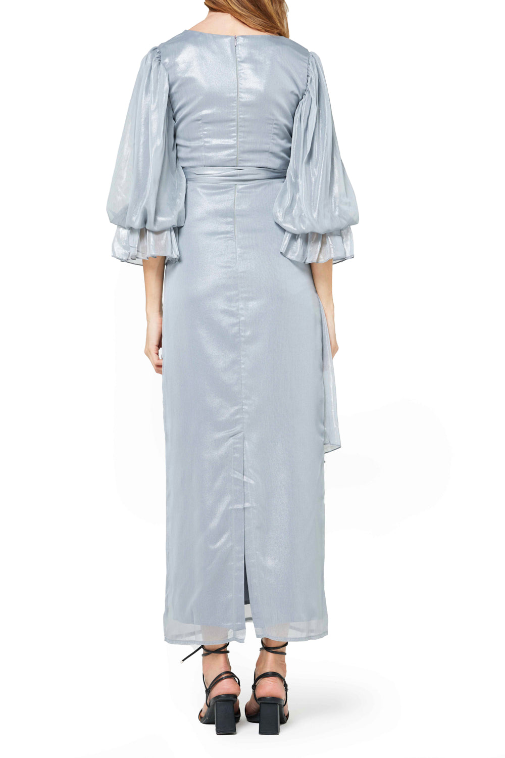 Billowing Sleeve Wrap Dress