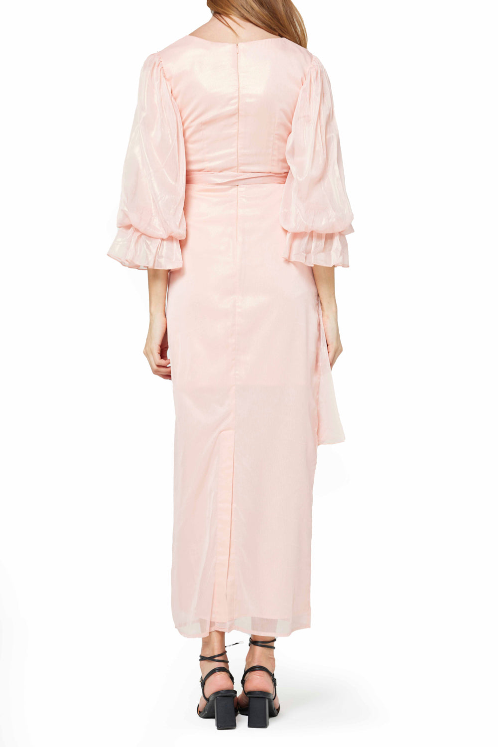 Billowing Sleeve Wrap Dress