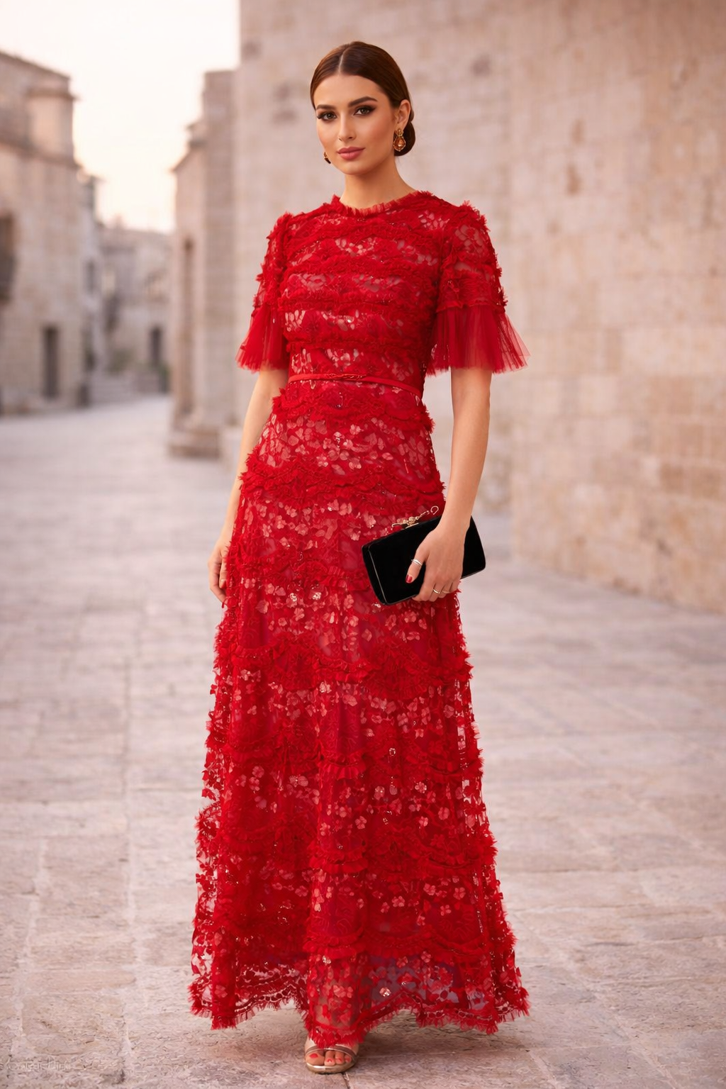 Embellished Lace Sequin Dress